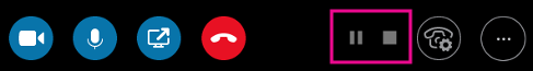 Use the controls to Pause and Stop recording buttons