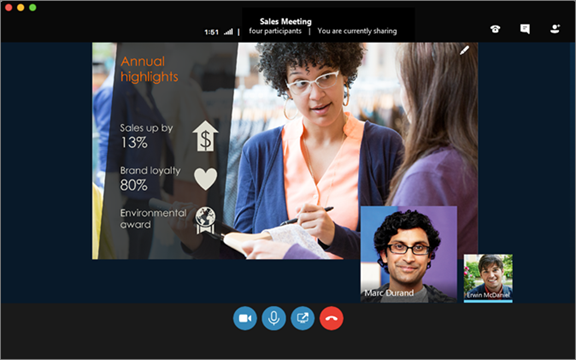 Meeting window with participants