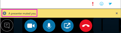 Presenter muted you message