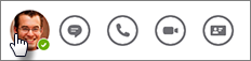 Tap a contacts picture to IM, call, or view the contact card