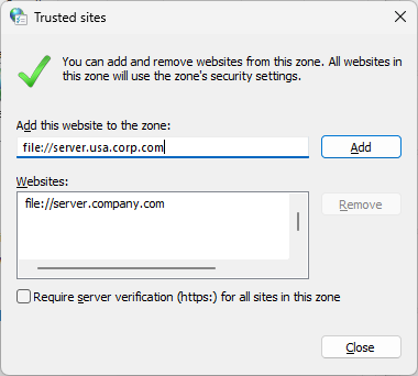Trusted site