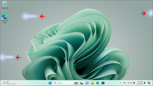 Bright areas, with a blue hue, are shown on a Surface screen.