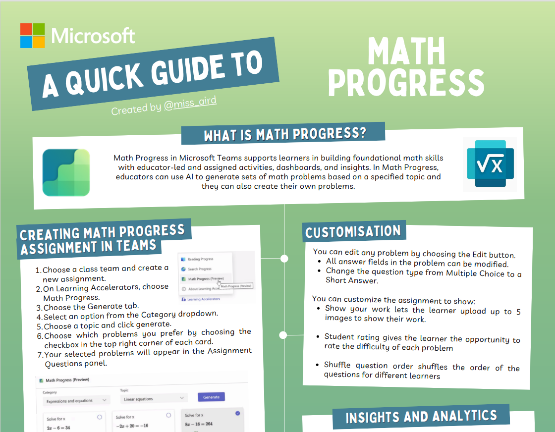 Screenshot of Math Progress