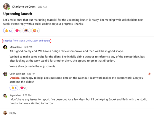 More replies