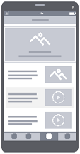 Media wireframe diagram template for mobile apps