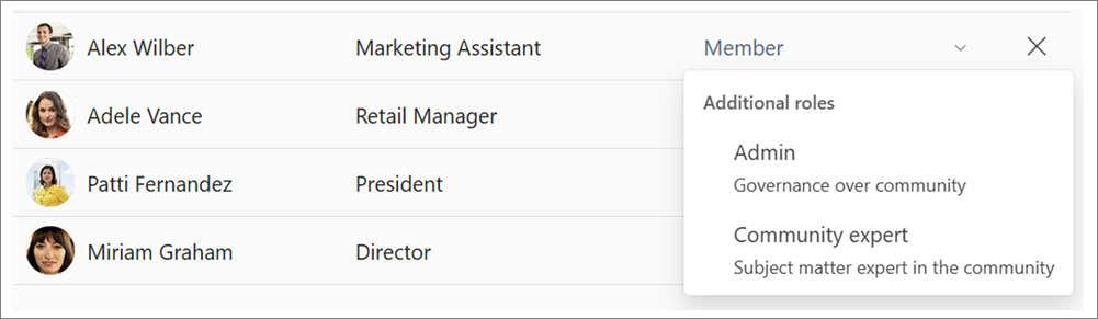 Screenshot of expert assignment dialog.