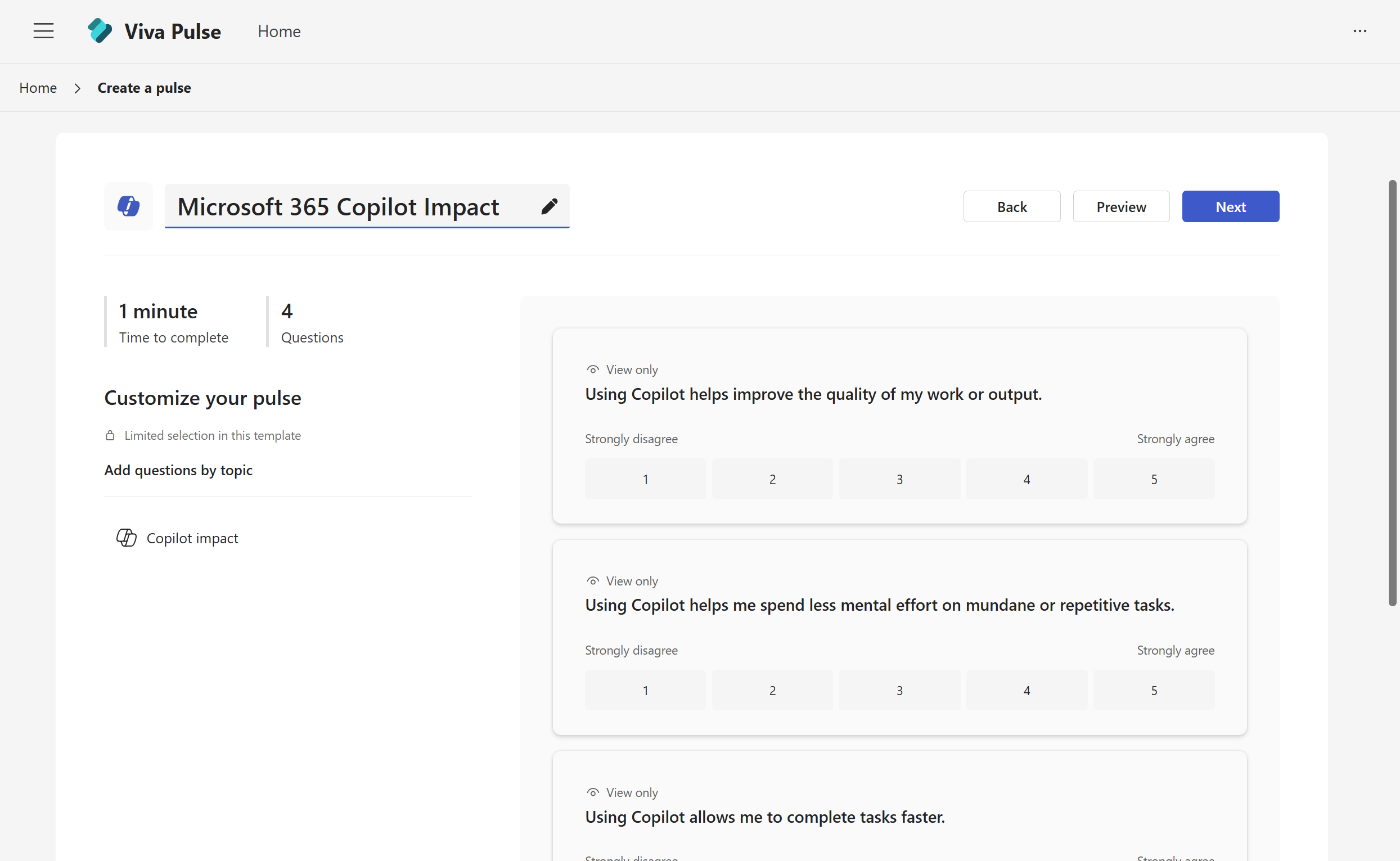 Copilot Dashboard showing Copilot Pulse integration