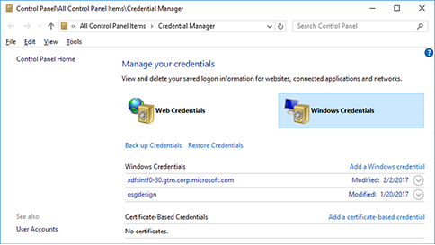Credential Manager in Windows