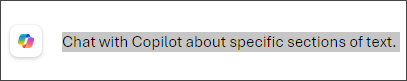 Copilot icon in chat with Word