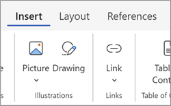 Link area on ribbon