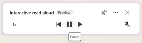 To pause Read Aloud, select Pause.