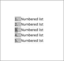 Numbers selected