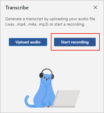 Select Start recording