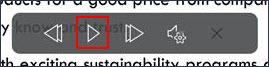 Android Read Aloud controls with Play highlighted