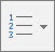 Word numbered list button down arrow