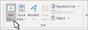 Insert text box button