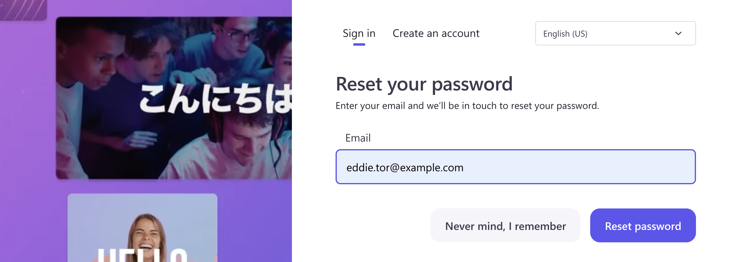 An image of a user resetting password.