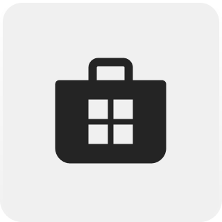 Logo of Microsoft Store with grey background