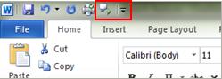 Quick Access Toolbar Speak command