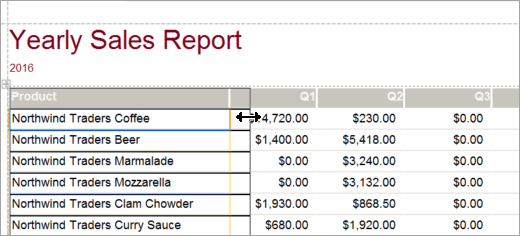 Yearly Sales Report Product screen snippet