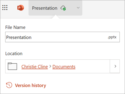 Screenshot showing the dialog box you can use you name a new presentation.