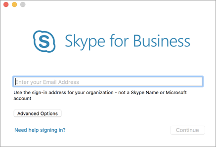 Example of simplified sign-in screen