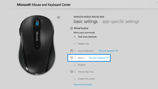 Creating a macro in Microsoft Mouse and Keyboard Center