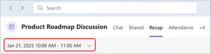 View of meeting recap in Teams