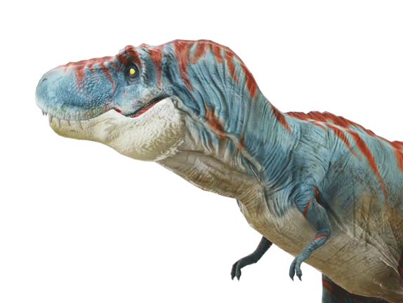 T-Rex turning toward you and growling