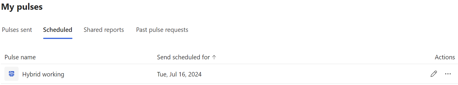 Scheduled single hybrid working Pulse request
