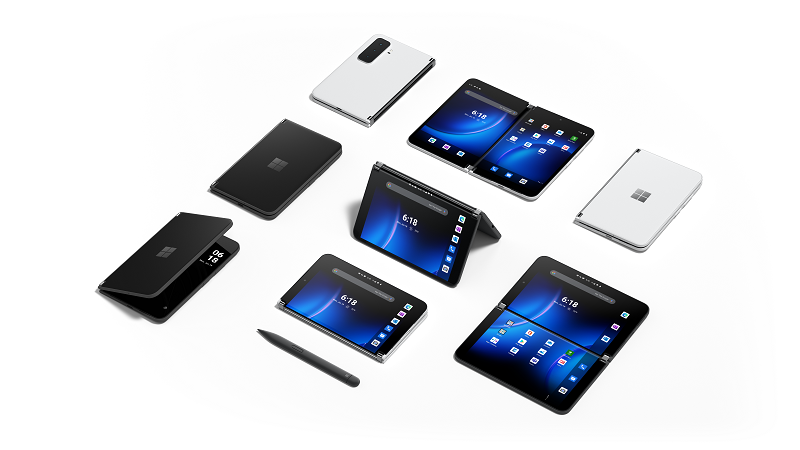 Surface Duo 2 shown in different modes