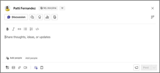 Screencap of a Teams storyline discussion box