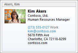A contact's vCard