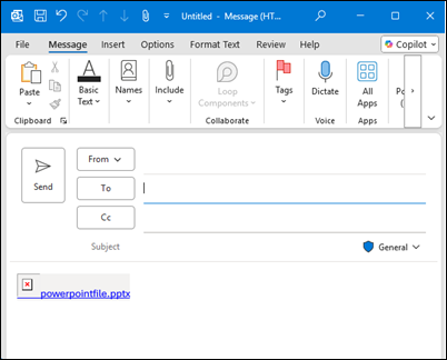 Contacting server error delete image in Outlook