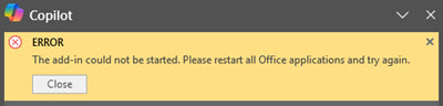 Office webview2 Copilot error