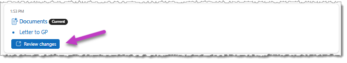 Image of a Timeline card for an updated document.