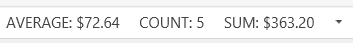 Status bar entries