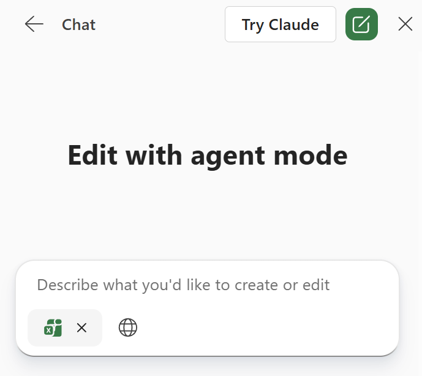 Agent Mode in Excel