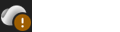 OneDrive icon with a brown bang symbol