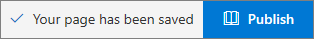Publish button on Page top bar