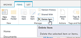 Delete Item