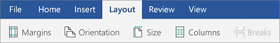 Layout tab