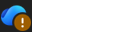 OneDrive icon with a brown bang symbol
