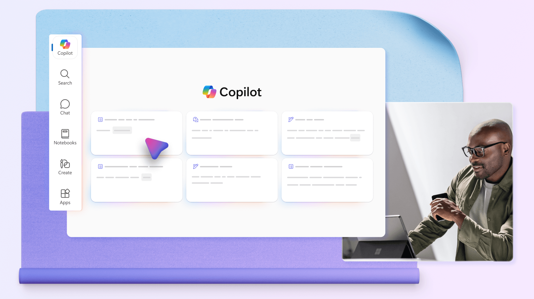 Conceptual image of Microsoft 365 Copilot home page