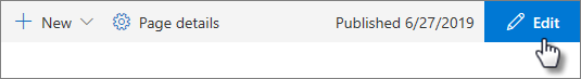 Edit button on Page top bar