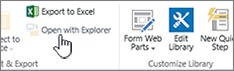 Open with Explorer option selected but not enabled.