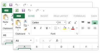 Two workbooks, two windows