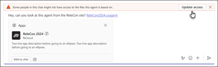 screenshot of Update access to files