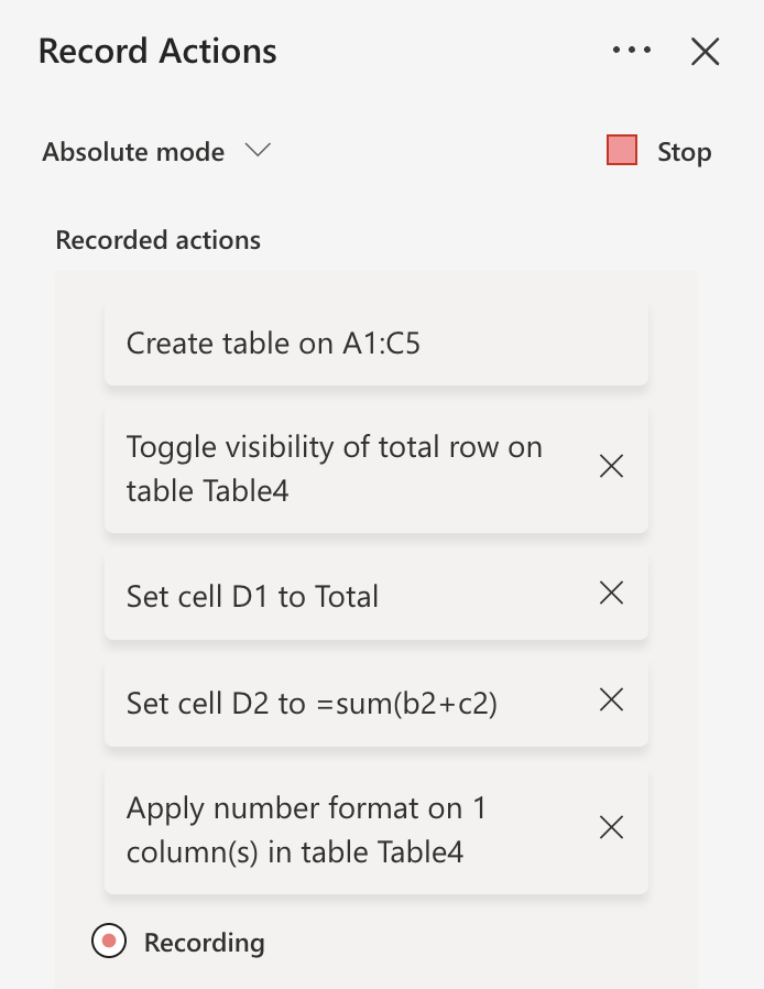 Record your Excel actions with the Action Recorder