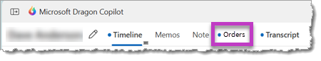 Image highlighting the notification dot beside the Orders tab.